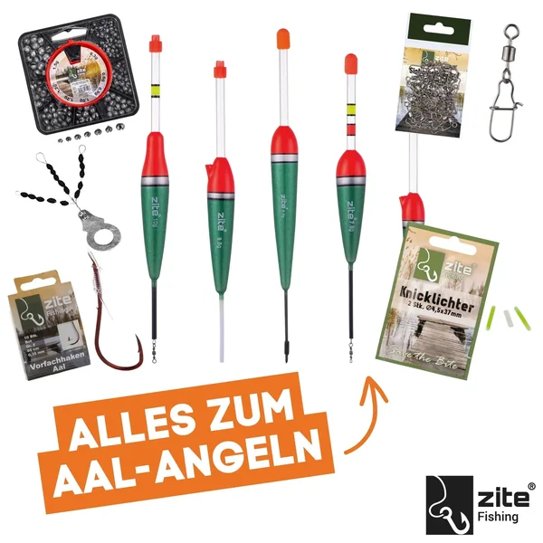 Aalangler Starterset mit Teleskoprute, Angelrolle, Aal Vorfachhaken, Sicherheitswirbel & mehr_auswahl6