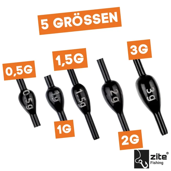 Fixdrops Blei Set 25 STK in Sortierbox 0,5-3g Forellenbleie Grundangeln_auswahl4