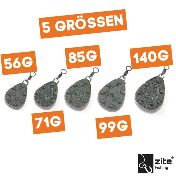Zite Fishing Grip Karpfenblei 9tlg. 56-140g Durchlaufwirbel integriert Karpfen-Angeln_auswahl2