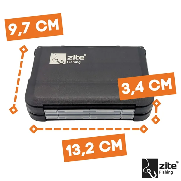 Zite Fishing Pocket Sorting Box Schwarz Tacklebox 13,2 x 9,7 x 3,4 cm 16 Fächern einzeln verschließbar_auswahl1