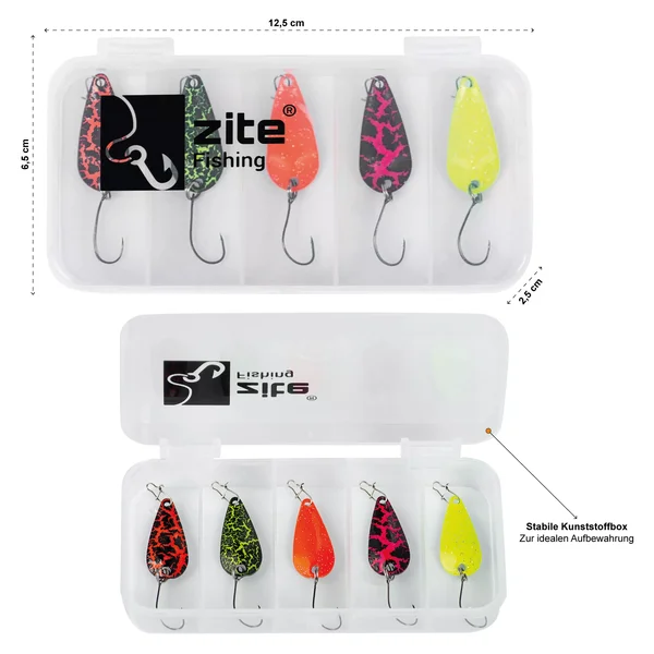 Zite Fishing Forellenblinker Neon 5er Set 3 cm 3 g_auswahl2