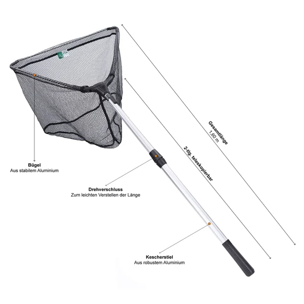 Zite Fishing Angelkescher Gummiert 1,60m 2-Teilig_auswahl1