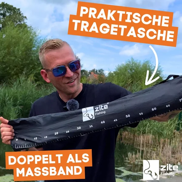 Kescher Gummiert 2,10m – 3-Teilig Teleskop mit gummiertem Netz & Maßband-Tasche Zite Fishing _auswahl7