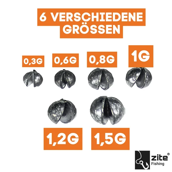 Zite Fishing Schrotblei Dose - Bleischrot Angelblei 120g Sortiert_auswahl3