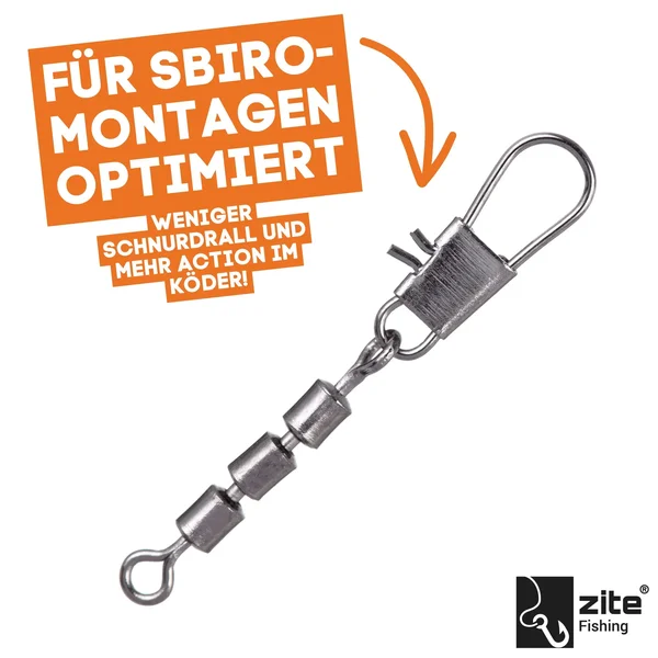 Zite Fishing Dreifachwirbel Sbirolino Wirbel Set 60 Stück in Box_auswahl2
