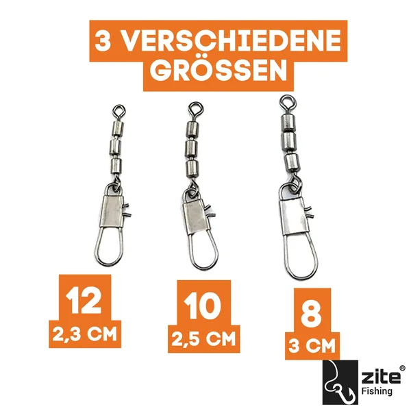 Zite Fishing Dreifachwirbel Sbirolino Wirbel Set 60 Stück in Box_auswahl3