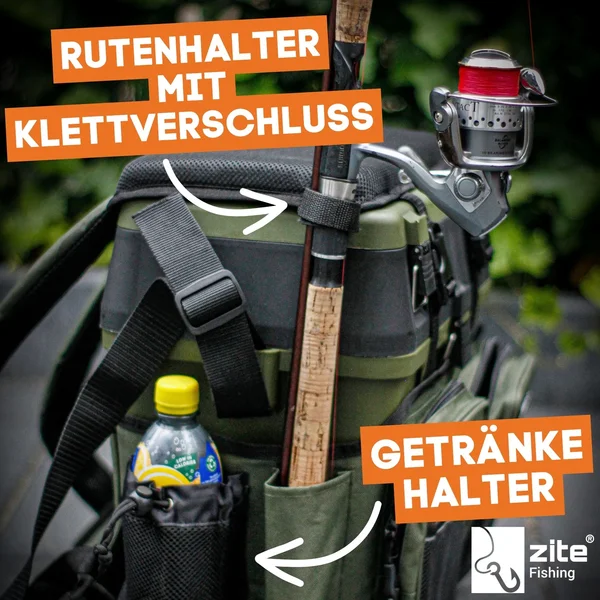 Multi Angel-Koffer-Rucksack & Sitz-Kiepe 3-in-1 – Angelrucksack Sitzkiepe Angelkoffer Zite Fishing _auswahl6