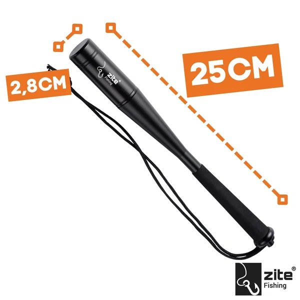 Fischtöter Aluminium Schwarz mit Magnet-Karabiner 25cm Zite Fishing_auswahl5