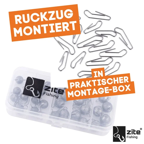 Zite Fishing Cheburashka Blei Jighead Set 30 Stück Box 6-14g_auswahl4