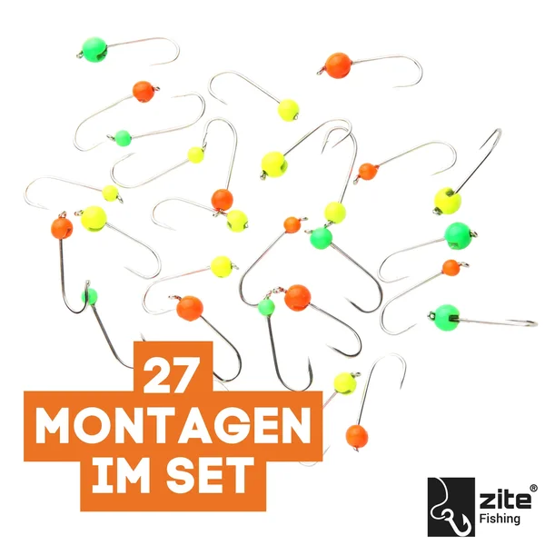 Zite Fishing Tungsten Jighead Set 27 Stück 0,3-1,2g Neon_auswahl3