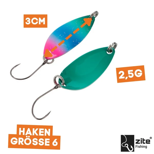 Zite Fishing Trout Spoon Forellenköder Set Beidseitig Farbig 12 Stück in Box_auswahl5