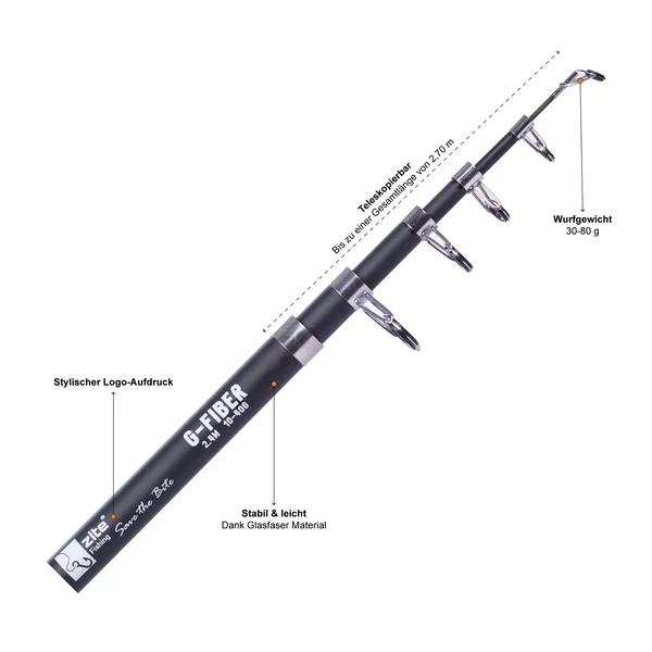 Teleskop Angelrute 2,70m 30-80g Allround Angel Zite Fishing_auswahl3