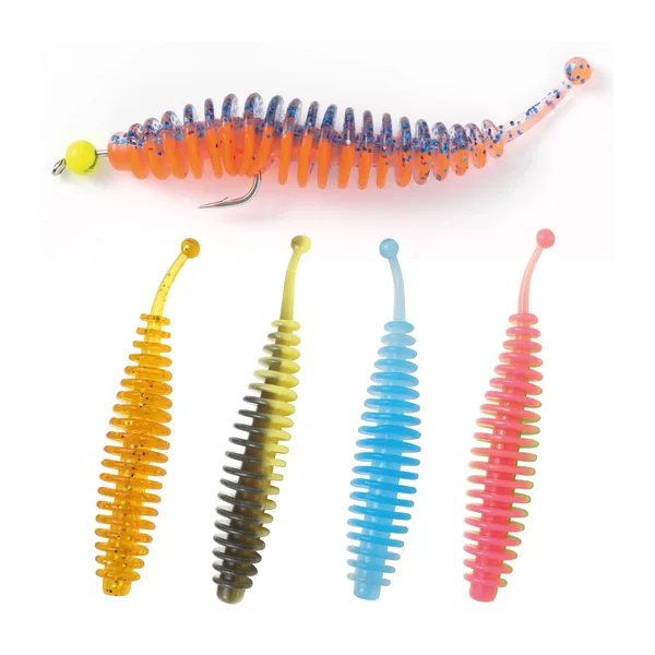 Forellenwürmer 5,5 cm 25 Stück mit 3 Tungstenhaken Zite Fishing_auswahl4