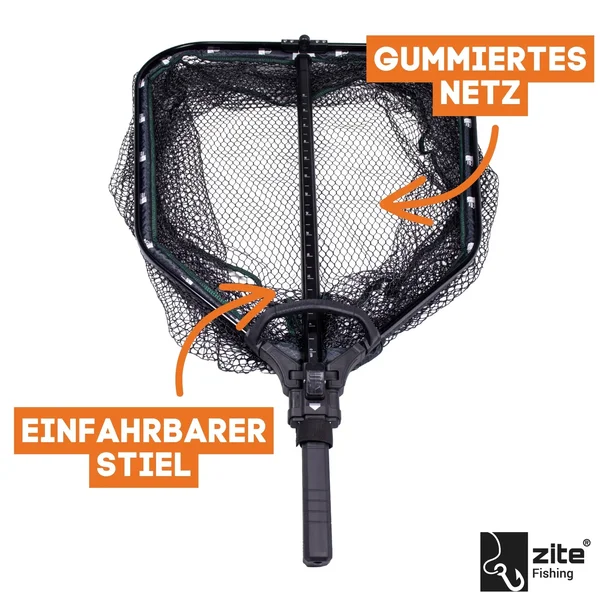 Raubfisch Kescher Gummiert mit Schultergurt & Faltbar Zite Fishing_auswahl4