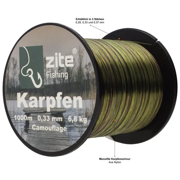 Monofile Karpfenschnur Camouflage 1000m 0,33mm Zite Fishing _auswahl1