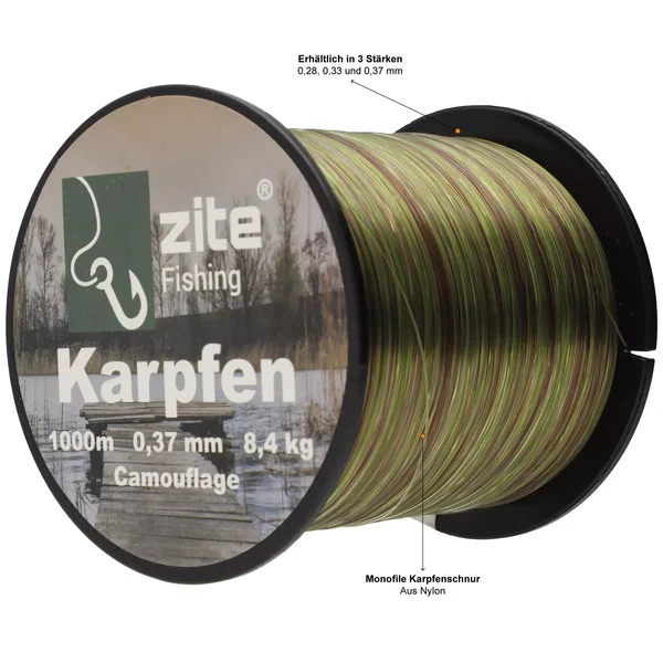Karpfen Angelschnur Monofil Camouflage 0,37mm 8,4kg 1000m Zite Fishing_auswahl1