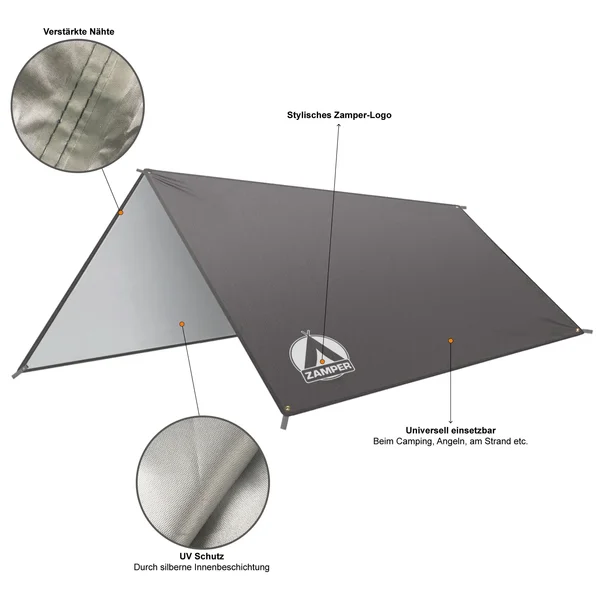 Zamper Tarp Zeltplane grau 3x3 m_auswahl2