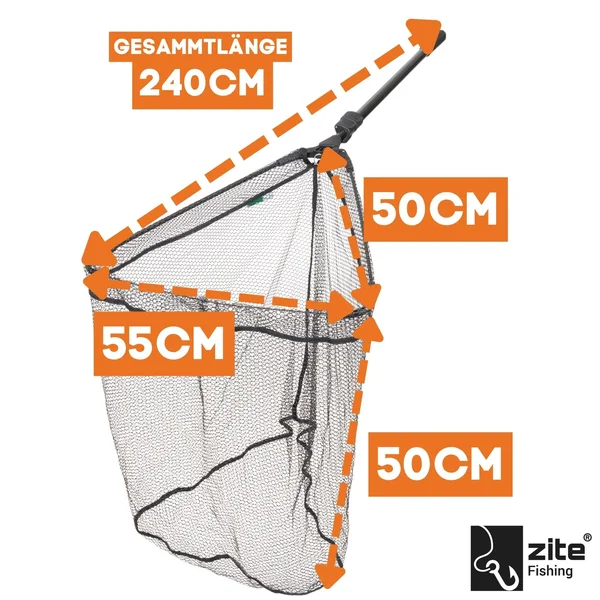 Kescher Gummiert Schwarz mit Easy-Teleskopfunktion 2,70m Zite Fishing_auswahl2