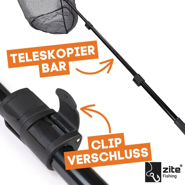 Kescher Gummiert Schwarz mit Easy-Teleskopfunktion 2,70m Zite Fishing_auswahl4