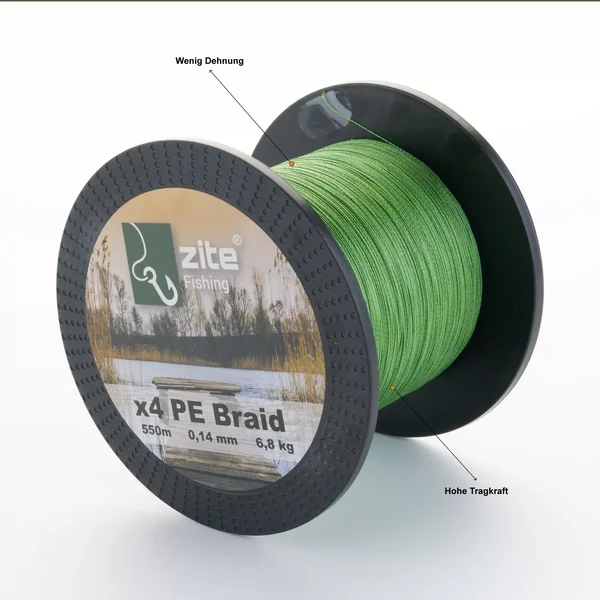 Angelschnur Geflochten PE 4x Grün 550m Spule 0,24mm Zite Fishing_auswahl2