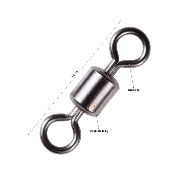Tönnchenwirbel Ton Swivels Spinnwirbel Gr. #2 43kg 20 Stück Zite Fishing _auswahl1
