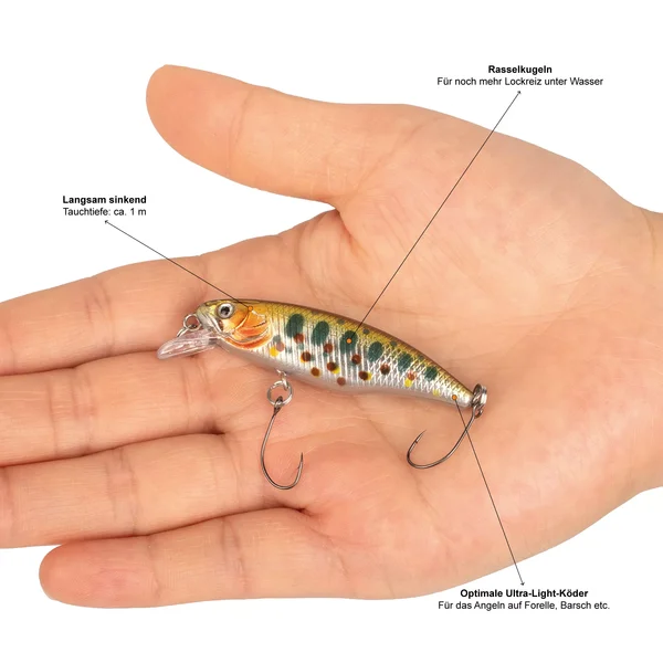 Forellenwobbler Set 5,2cm 4,5g Langsam Sinkend 5 STK in Köderbox Zite Fishing _auswahl4
