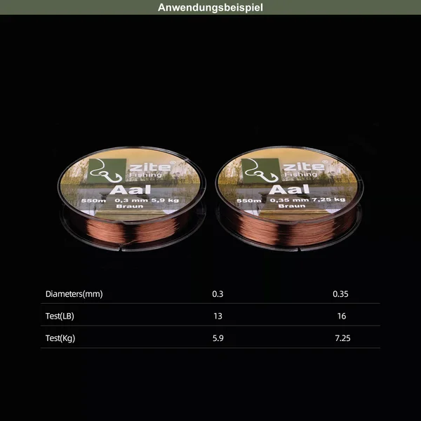 Aal Angelschnur Monofil Braun 0,35mm 550m Spule Zite Fishing_auswahl4