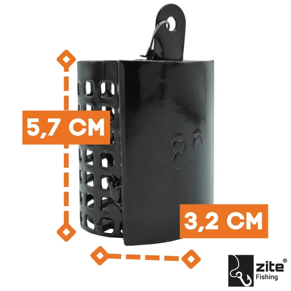 5x Metall-Futterkorb zum Feeder-Angeln bleifrei 80 g mit Wirbel Zite Fishing_auswahl4