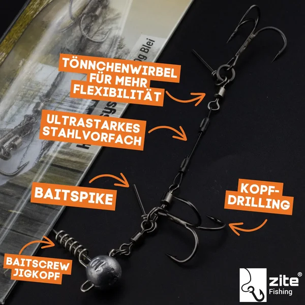 Zite Fishing Hecht Gummifisch-System S 9cm Blei 15g - ideal für Hechtköder 15-20 cm_auswahl3