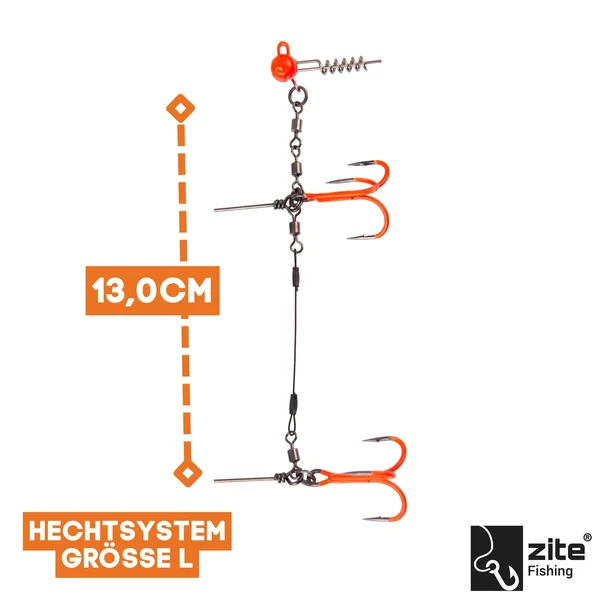 Zite Fishing Hecht Gummifisch-System L 13cm UV Aktiv 5g - ideal für Hechtköder 21-26 cm_auswahl1