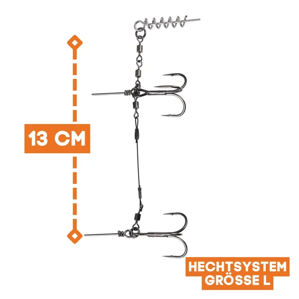 Zite Fishing Hecht Shallow-Rig-System L 13cm - Gummifisch-System ideal für Hechtköder 21 - 26 cm_auswahl1