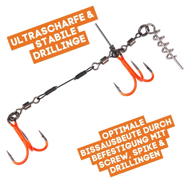 Zite Fishing Hecht Shallow-Rig-System UV Aktiv S 9cm - Gummifisch-System ideal für Hechtköder 15 - 20 cm_auswahl2