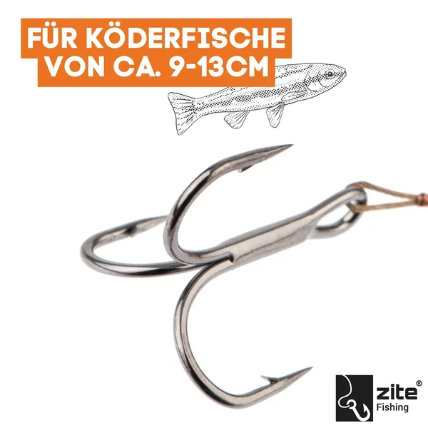 Zite Fishing Köderfisch Hecht System M für Köderfische 9 - 13 cm - Raubfisch Fertigmontage _auswahl2