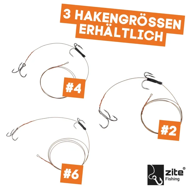 Zite Fishing Köderfisch Hecht System L für Köderfische 14 - 20 cm - Raubfisch Fertigmontage _auswahl4