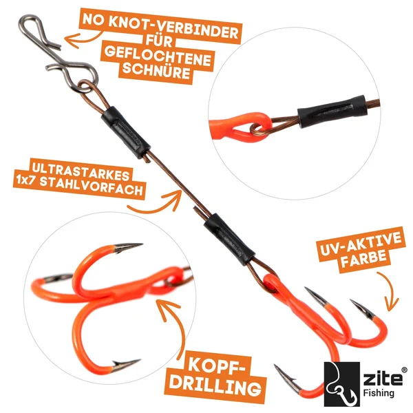 Zite Fishing UV Angsthaken System 5,5cm Drillings-System S Raubfischangeln Fertigmontage _auswahl2