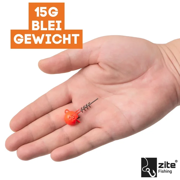 UV Screw Jigs 15g Jigköpfe Blei Gummiköder Angeln Raubfisch 5STK_auswahl2