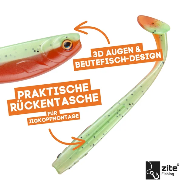 Inzite Pershad Green Tomato 8 cm 7 STK Gummiköder Barsch_auswahl3