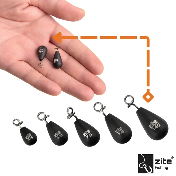 Zite Fishing Tungsten Fastach Gewichte 14g 2 tlg. Dropshot Gewichte mit Fastach-Clip Jika & Shallow Rig_auswahl2