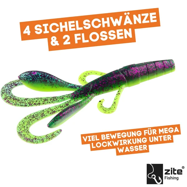 Gummiköder Krebsimitat Barsch & Zander Angeln Inzite Braw Purple Hectic 8 STK Zite Fishing_auswahl2
