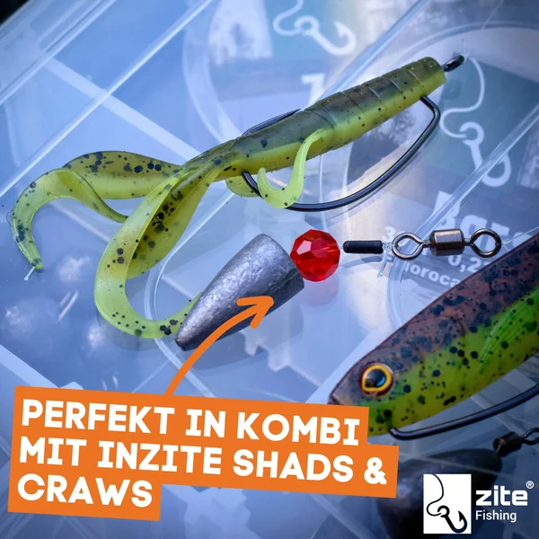 Zite Fishing Carolina Ready Rig #1 Offset Haken mit 7g Bullet-Blei 80cm fertige Raubfisch-Montage _auswahl7