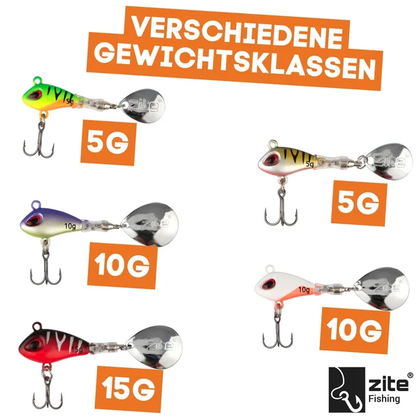 Jigspinner Set 5-15g Neon Spin Jigs 5 Stück mit Köderbox_auswahl1
