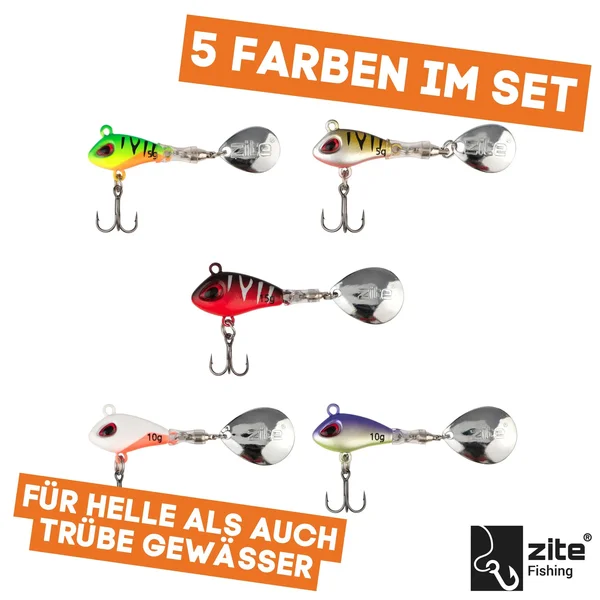 Jigspinner Set 5-15g Neon Spin Jigs 5 Stück mit Köderbox_auswahl2