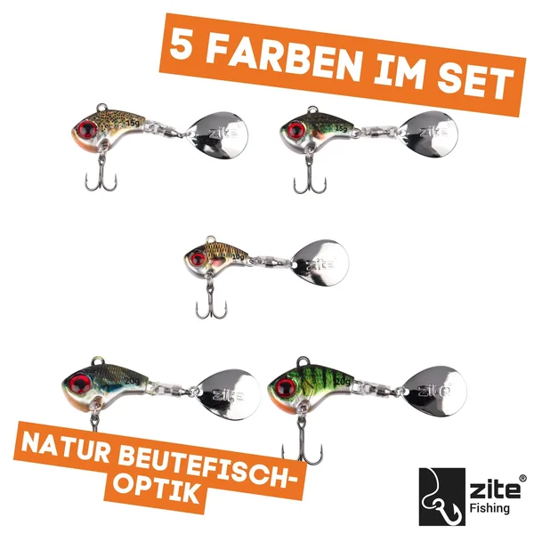 Zite Fishing Jigspinner Set 10-20g Natur Spin Jigs 5 Stück mit Köderbox_auswahl2