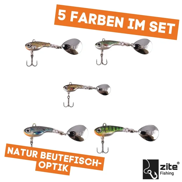 Zite Fishing Jigspinner Set 5-15g 3D Natur Design Spin Jigs Köder 5 Stück mit Köderbox_auswahl2