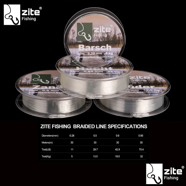 Zite Fishing Fluorocarbon Vorfach Schnur Hecht 0.85mm 30m_auswahl7