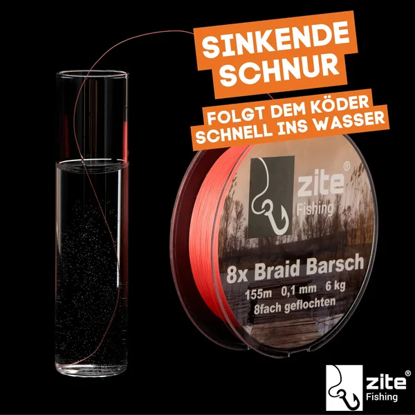Zite Fishing Angelschnur Geflochten 8fach Barsch Schnur 155m 0,1mm 6kg_auswahl3
