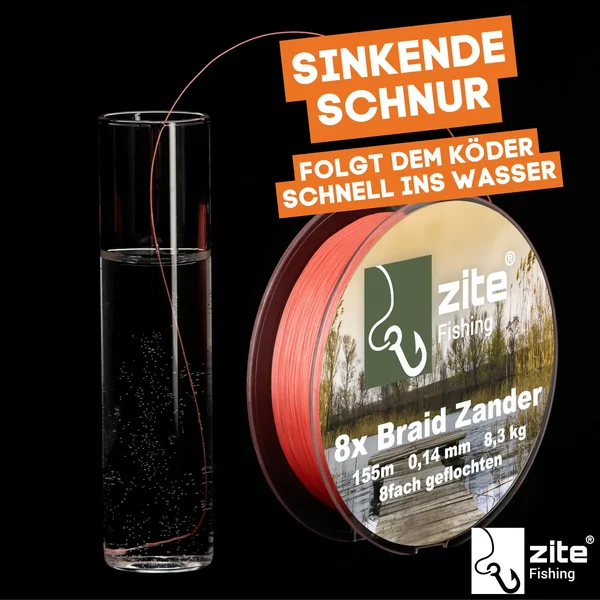 Zite Fishing Angelschnur Geflochten 8fach Zander Schnur 155m 0,14mm 8,3 kg_auswahl3