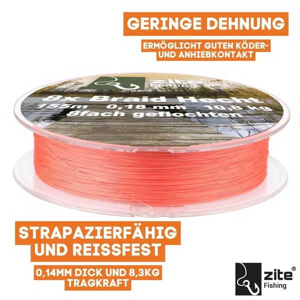 Zite Fishing Angelschnur Geflochten 8fach Hecht Schnur 155m 0,18mm 10,8 kg_auswahl1