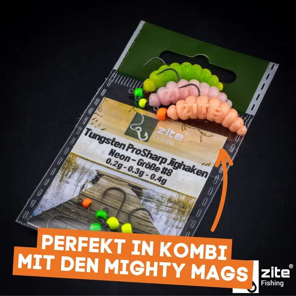 Zite Fishing Premium Tungsten Pro Sharp Jighaken Neon #6 - Teflonbeschichtete Forellen-Haken mit Tungstenperle_auswahl5