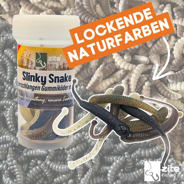 Zite Fishing Slinky Snake Natur Mix Käse 8 cm 8 St. Schlangenförmig Gummi_auswahl1